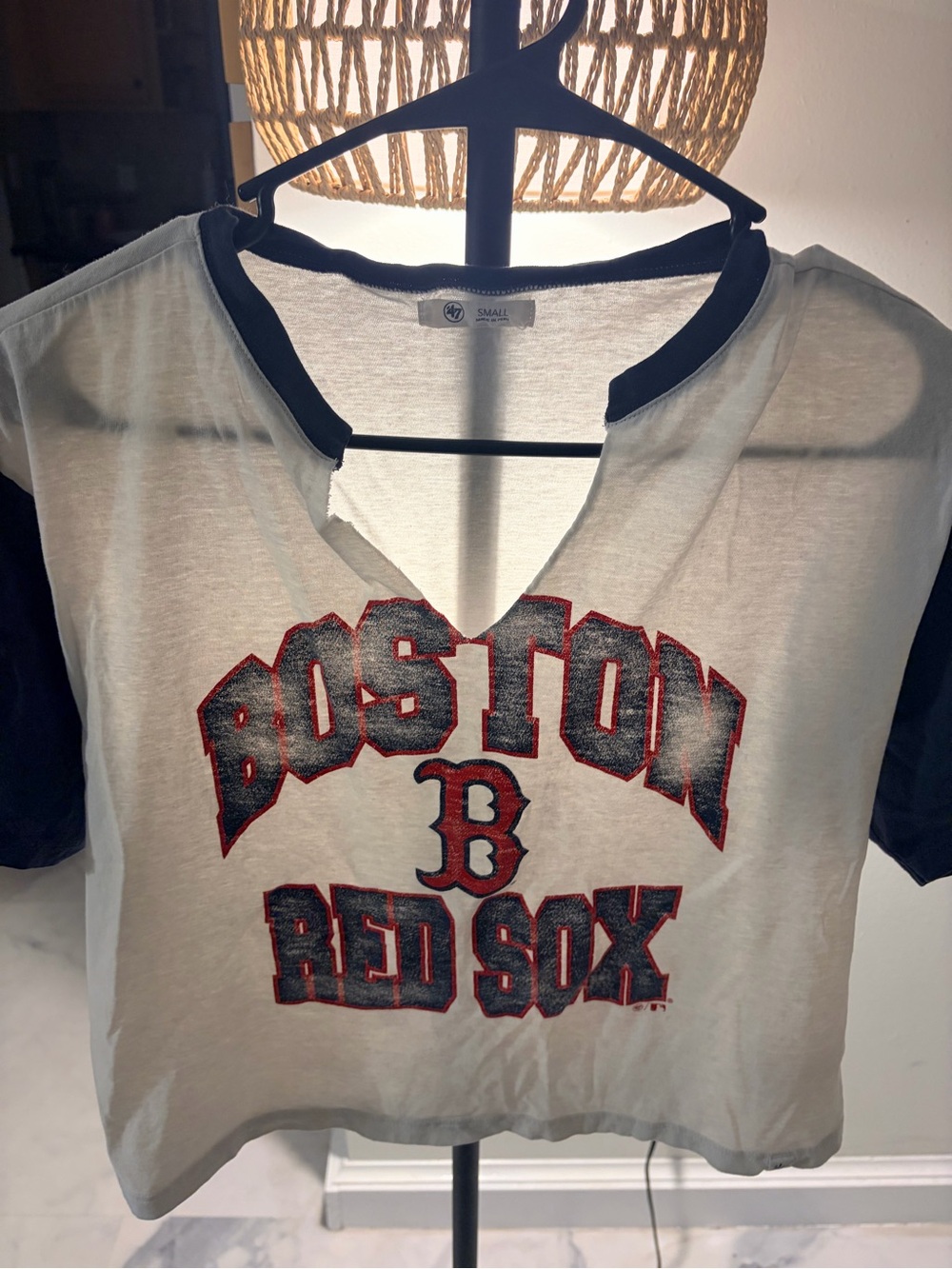 '47 Boston Red Sox White and Navy Short-Sleeve Tee